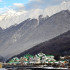 The Sochi Winter Olympics in February will include many events in the Laura biathlon and ski complex, which stands upslope from the green-roofed Grand Hotel Polyana. (Christopher Reynolds/Los Angeles Times/MCT)