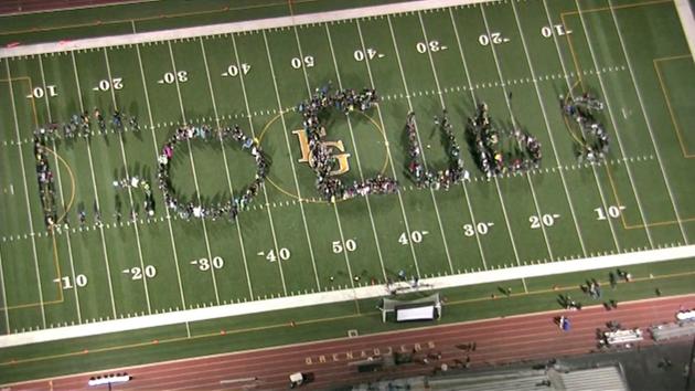 GRENATION FLYOVER: Students woke up at 5AM for ABC7’s  yover, exhibiting school spirit by braving the cold and sleep depravation to display their dedication to the school and a chance at winning the event.