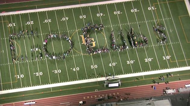 GRENATION FLYOVER: Students woke up at 5AM for ABC7’s  yover, exhibiting school spirit by braving the cold and sleep depravation to display their dedication to the school and a chance at winning the event.